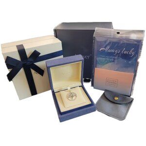 925 Sterling Silver Tree of Life Color Shift CZ Heart Necklace NWT